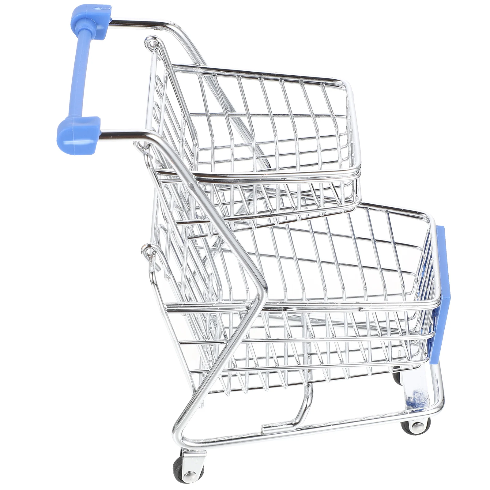 

Mini Shopping Cart Grocery Toy Folding Trolleys Carts Supermarket Basket Baskets Double Layer