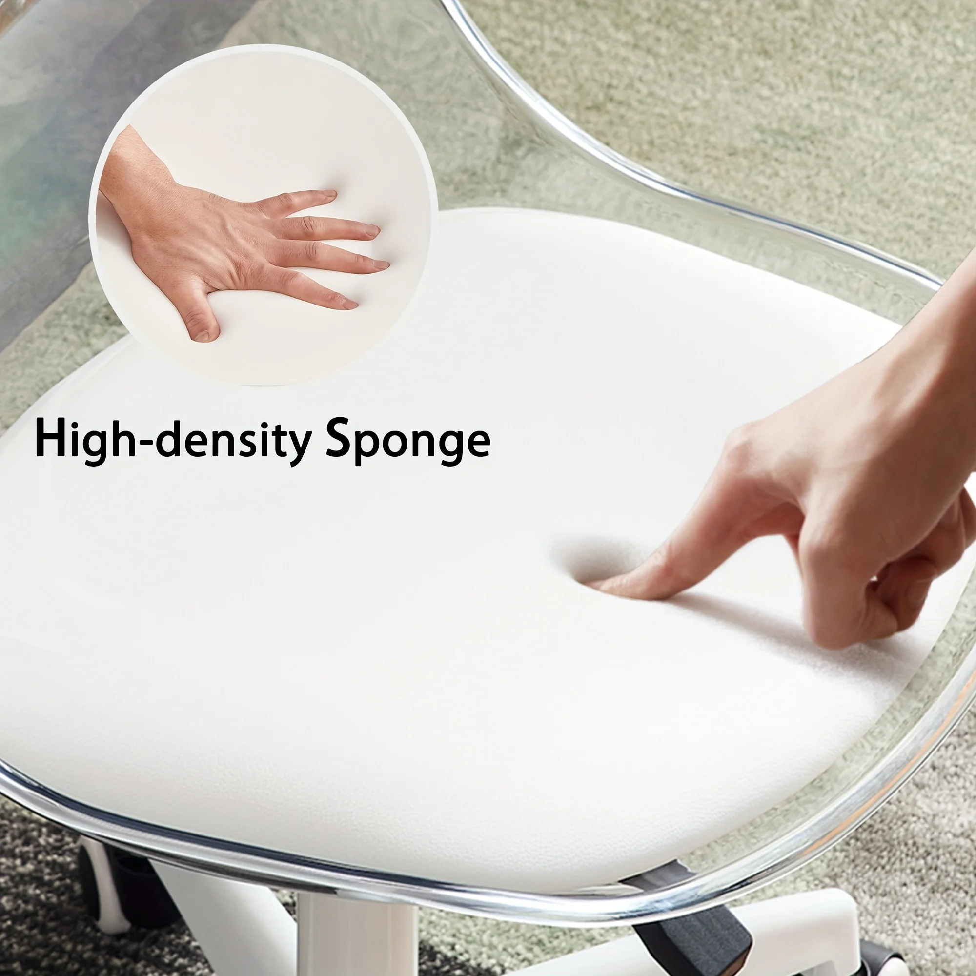 Transparent office computer chair, swivel chair, makeup room, rotating and lifting high stool chairs for bedroom  single chair image 5