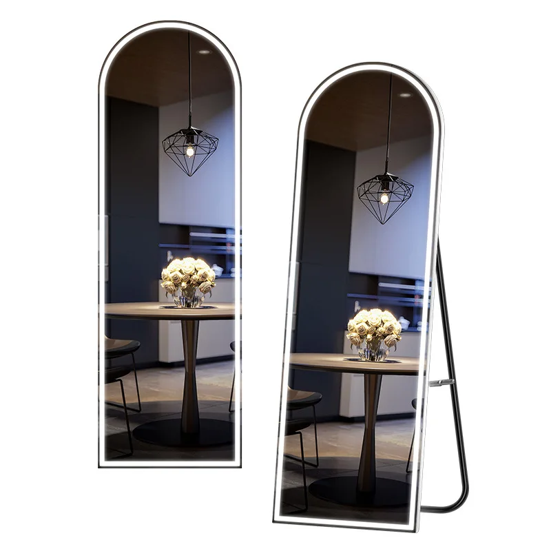 Touch screen a parete per la casa con specchio a figura intera, led intelligente