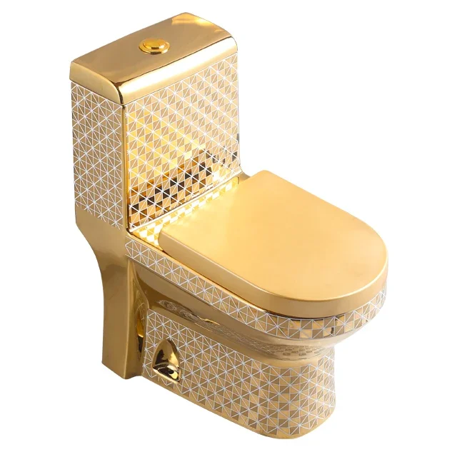 Bathroom Toilet,Porcelain Gold And White Plated Wc Toilet Sanitary Wares Inodoros Bathroom Luxury Toilet Bowl