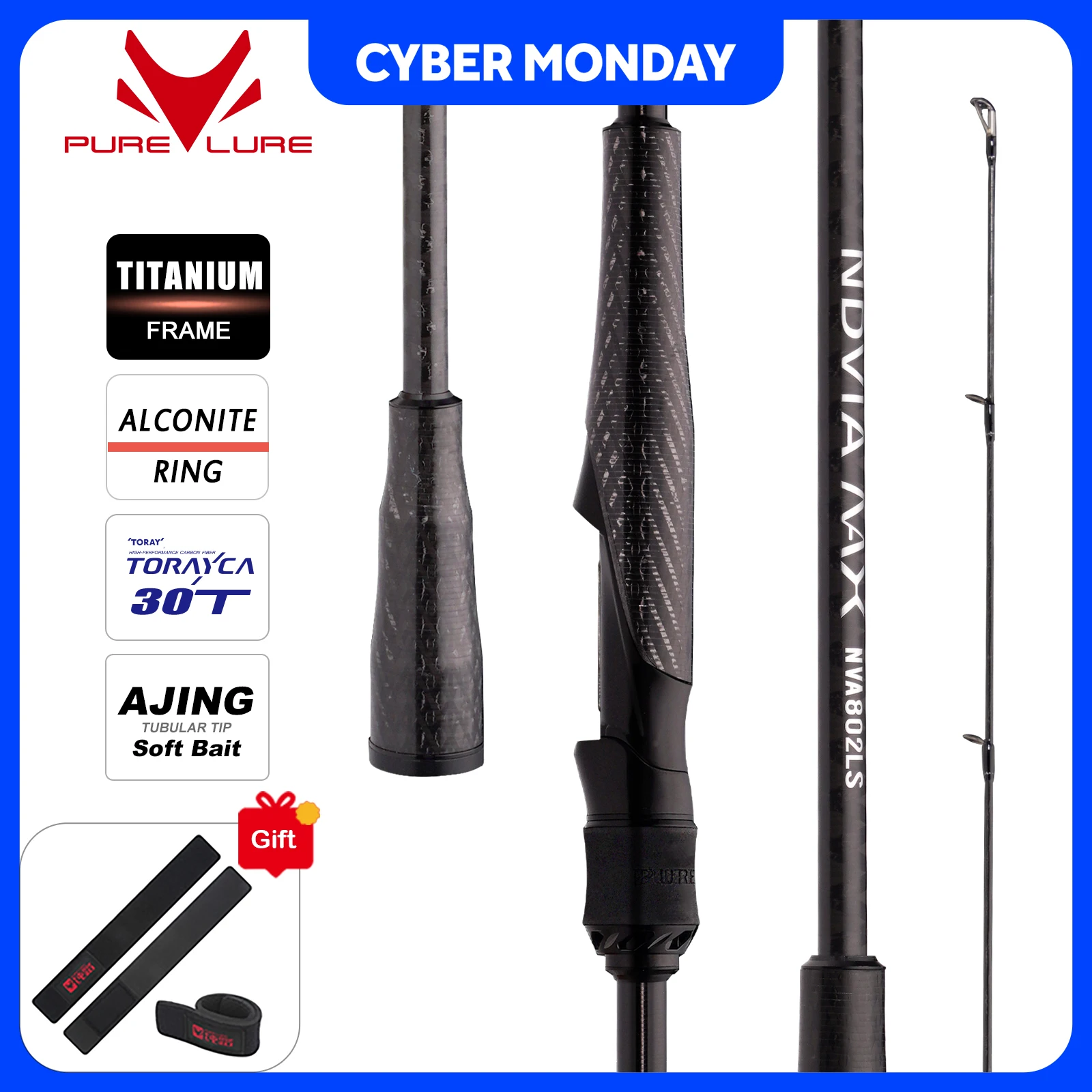 

PURELURE NEW NDVIA MAX Ajing And Eging Tubular Tip 8FT 8.3FT 8.6FT 1.2-10G Soft Lure And EGI F/MF Action Perch Pike Zander Squid