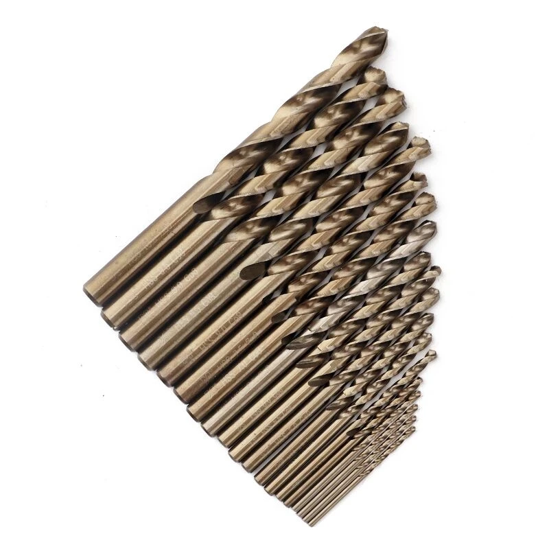 MX 25pcs HSS Twist Drill Bit Set M42 High Speed Steel 8% Cobalt Drill Bits Copper Aluminum Iron Wood Stainless Steel Metal Drill