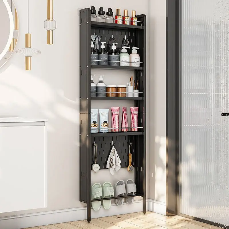 Shelf behind the bathroom door, floor-to-ceiling ultra-thin bathroom crack is extremely narrow, toilet gap hole board multi-laye