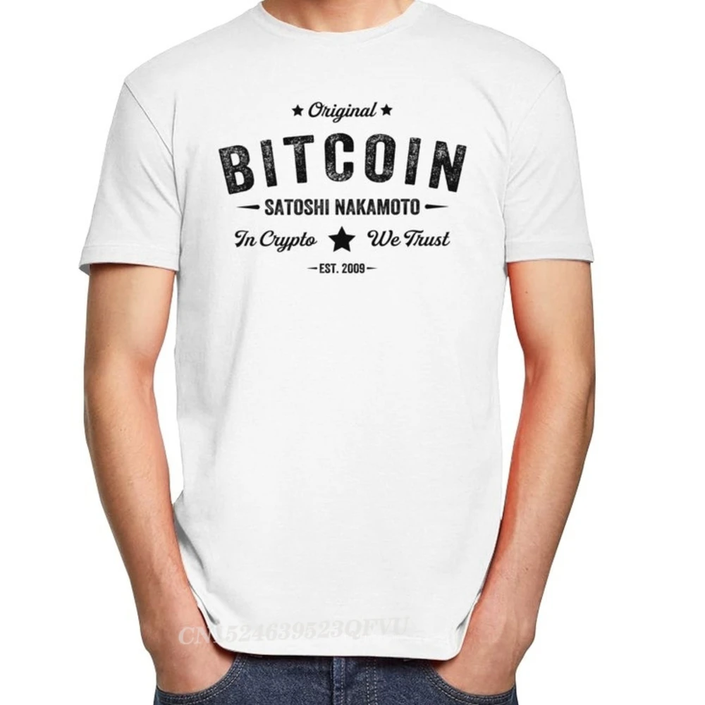 Retro Bitcoin Satoshi Nakamoto In Crypto We Vertrouwen T-shirt Mannen Esthetische Camisas Mannen Blockchain Casual Tshirt Premium Katoen Tees