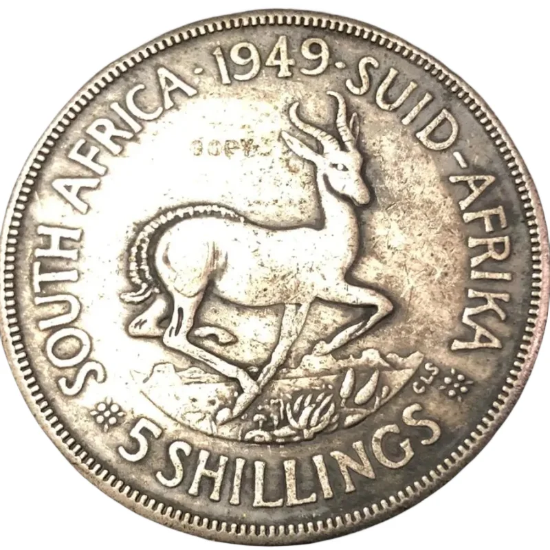 1949 South Africa 5 Shillings - George VI SOUTH AFRICA - SUID-AFRIKA Silver plated Coin Copy