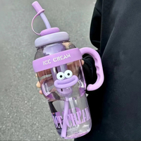 1200ML Sports Water Bottle with A Cute Large-mouthed Design, An Aesthetic Large-capacity Portable Summer Outdoor Straw Cup