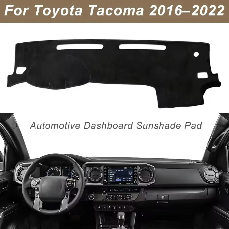 Dashboard Cover Dash Mat For Toyota Tacoma 2016-2022 Anti-Glare Non-Slip Sun Shade Interior Protector