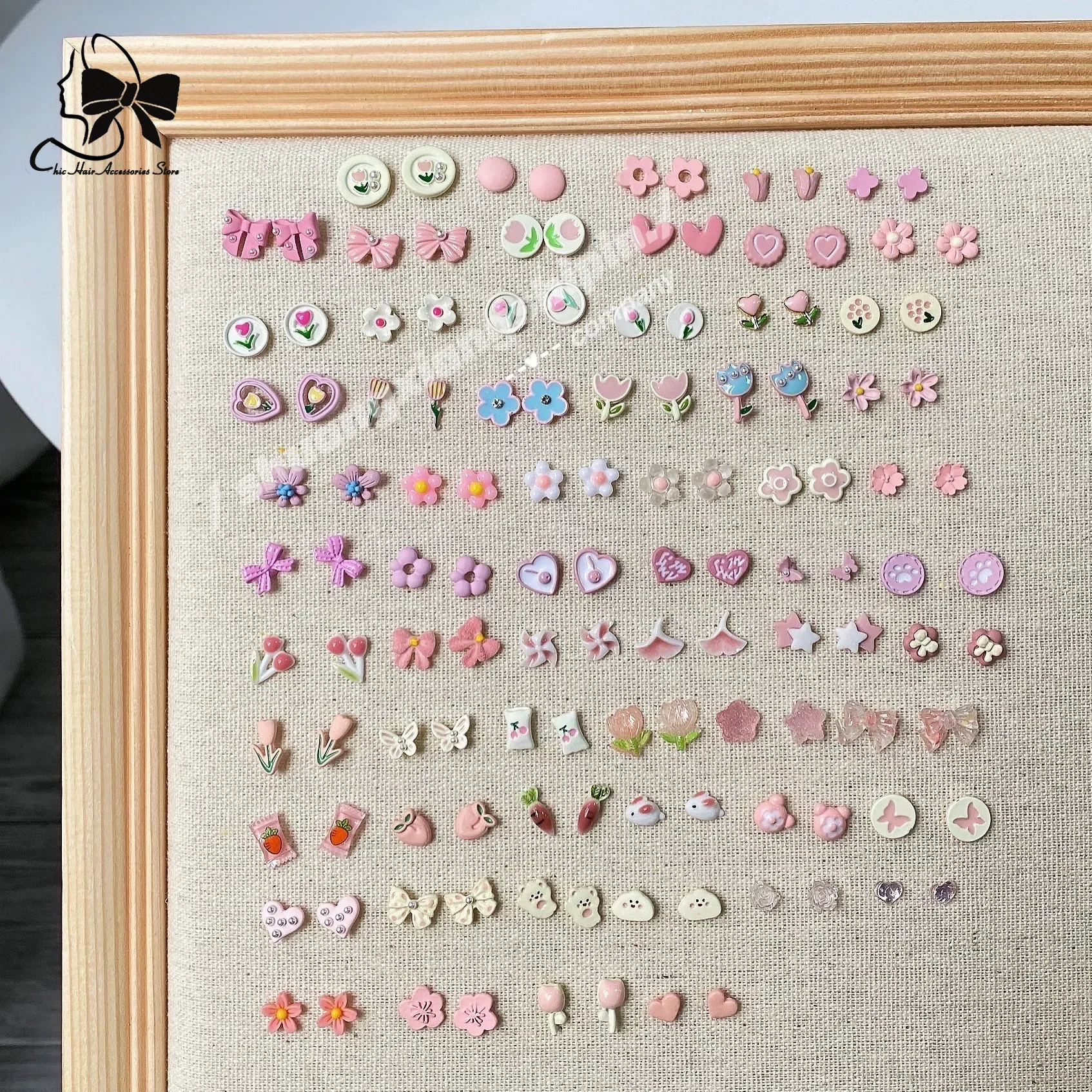 Simple Stud Earrings Compact 925 Silver Needle Pink Sweet Tie Girl Stud Earrings DIY All-match Student Earrings Korean Earring