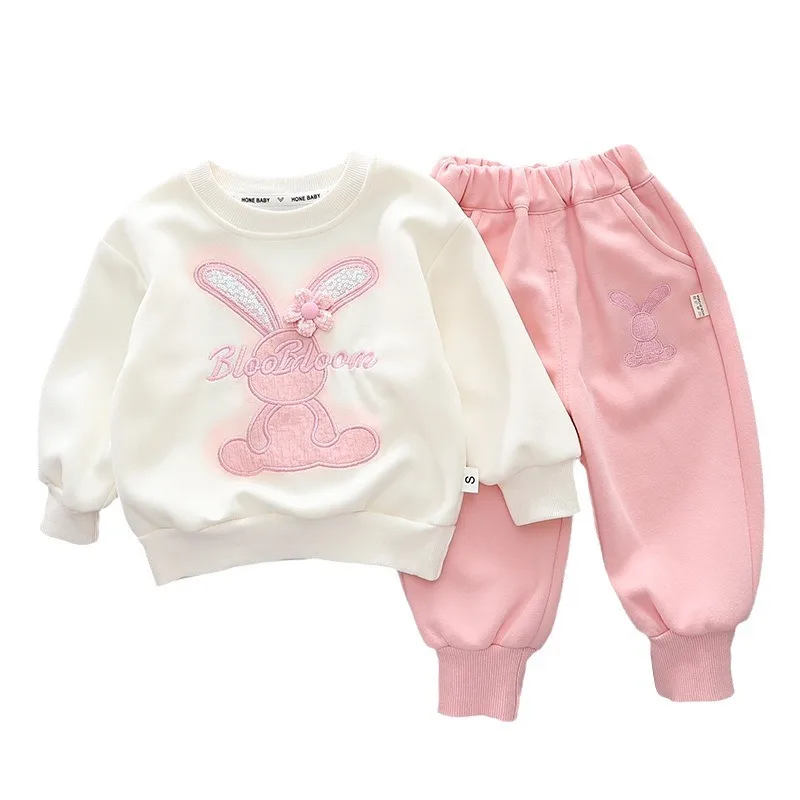 Girls Clothes Sets Spring Autumn 2024 Children Cotton T-shirts Pants 2pcs Sweatshirts Suit For Baby Cute Tracksuits Kids Outfits