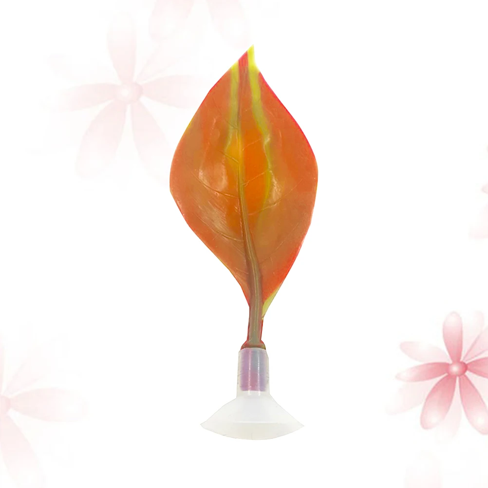 

Aquarium Ornament Fish Tank Decor High Simulation Artificial Leaf Water Plant Orange Durable Salt Fresh Water Easy Clean