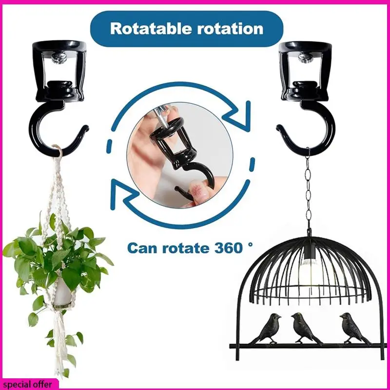 

A65Z 4 Pcs Ceiling Hooks For Hanging Plants,Heavy Duty Metal Plant Hooks, Screw In Hooks For Hanging Birdfeeders Durable