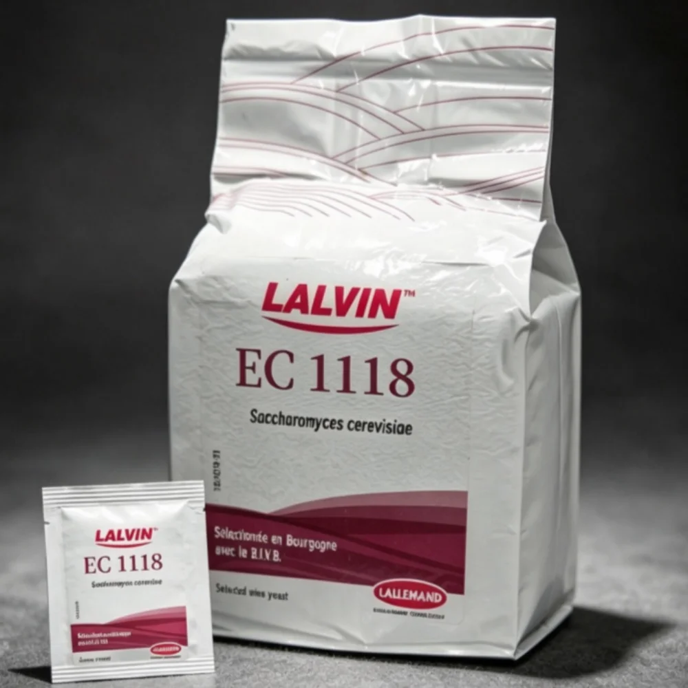 Aluminum Bag Sealed 50g LALVIN EC-1118 Yeast, Authentic Natural Strain Originated from France Champagne Area, Ideal for Home and