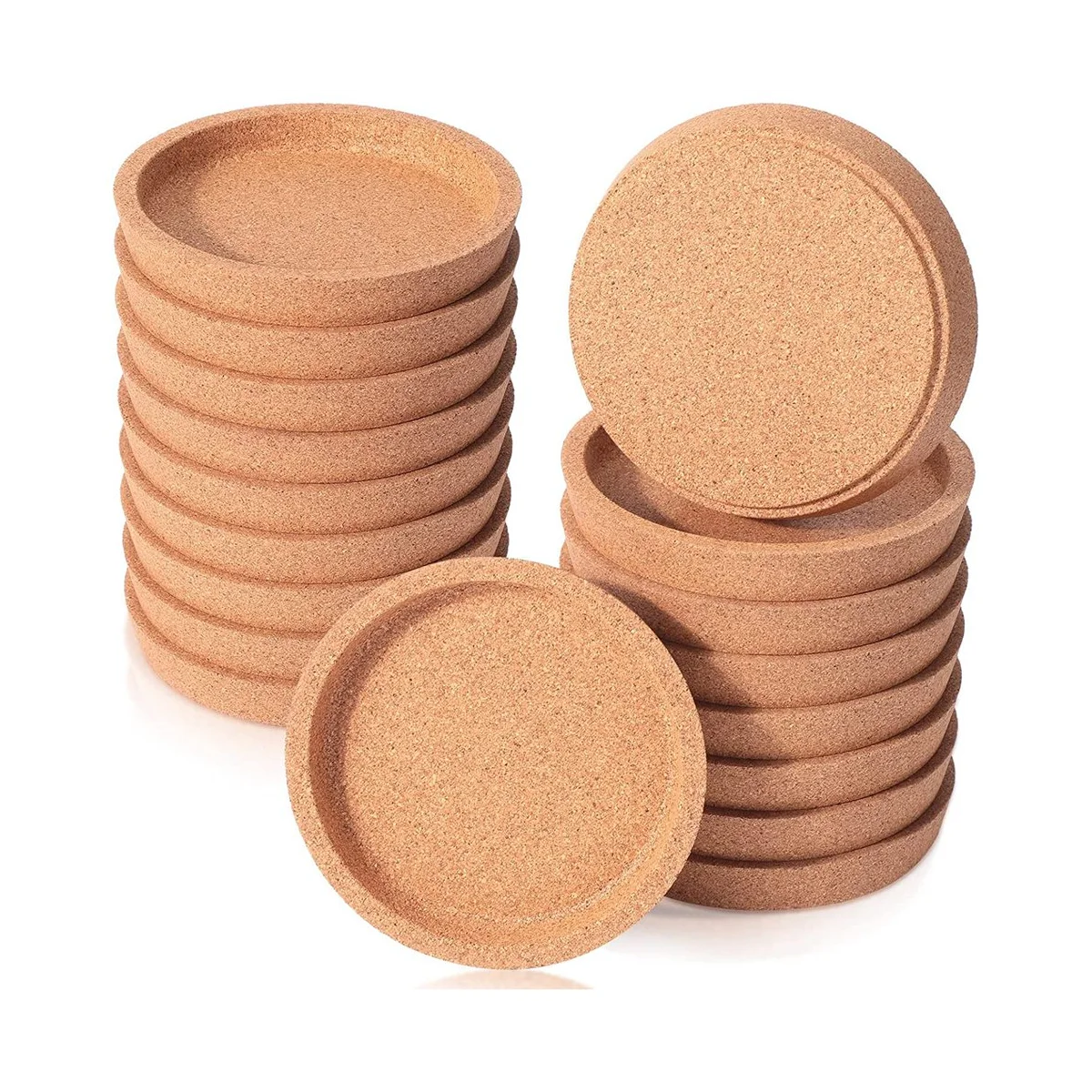 18 Cork Coasters Bulk 4 Inch Round Lip Cup Holder Leak Proof Cork Coasters for Drinks Reusable Absorbent Cup Coaster