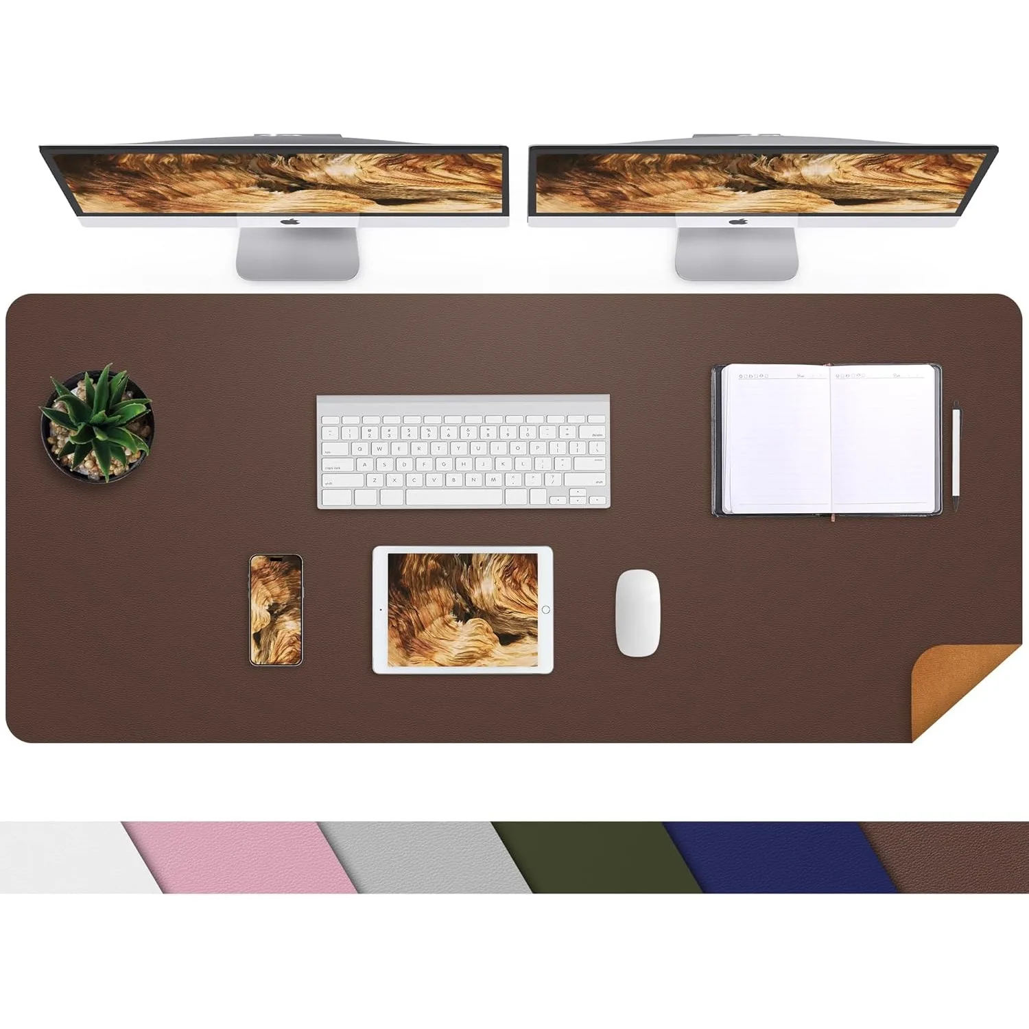 

Leather Desk pad Protector, Large Desk mat with Natural Cork & PU Leather,Mouse pad,Non-Slip Office Desk Mat