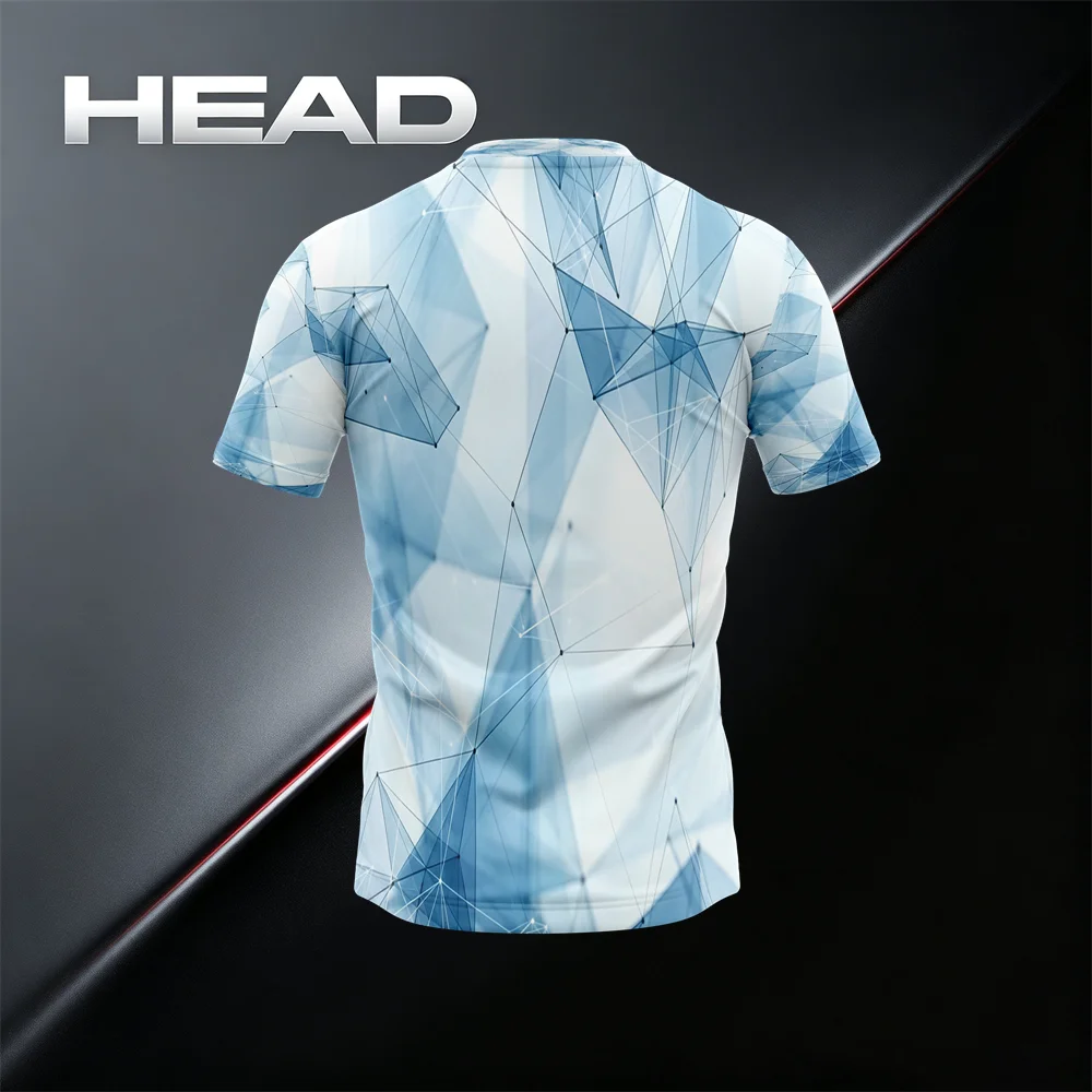HEAD Men’s T‑Shirt Short Sleeve Crew Neck Top Circuit Board Full Print Tech Style Sport Tee Tennis Training Gym Outdoor Activity