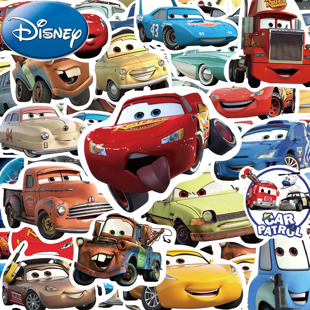 10/30/50pcs Disney Cartoon Cars Stickers Cool Lightning Mcqueen Decals Graffiti Luggage Stationery Phone Funny Anime Toy Sticker