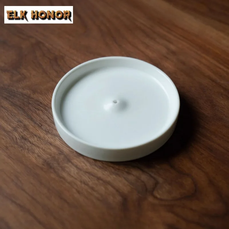 White Porcelain Round Plate Incense Holder Incense Waterfall Incense Burners Consecrate Censer Tea Items Supplies Ornaments Gift