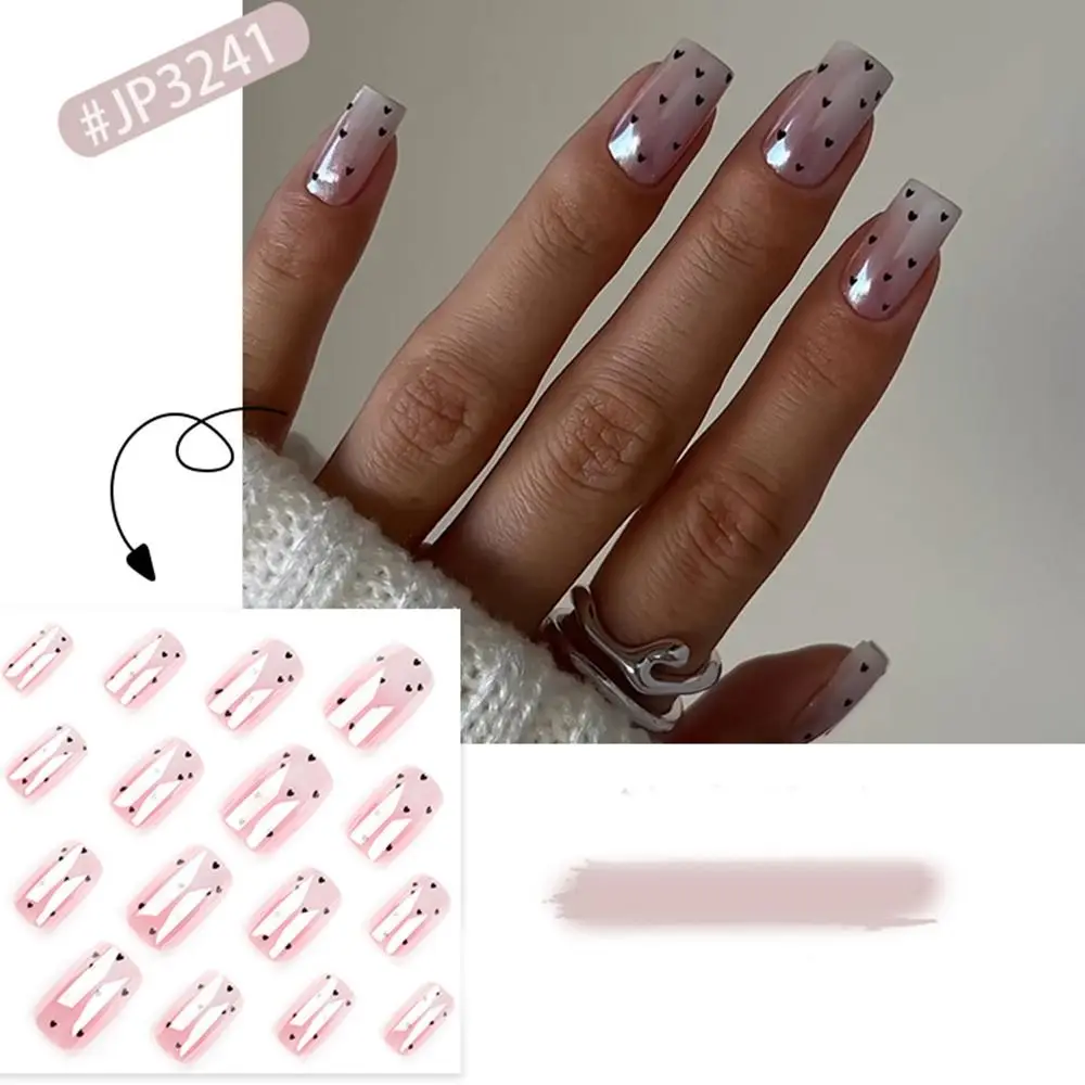 Novo longo bailarina e quadrado unhas falsas francês olho de gato dicas de unhas ouro borda vermelha glitter imprensa em unhas diy