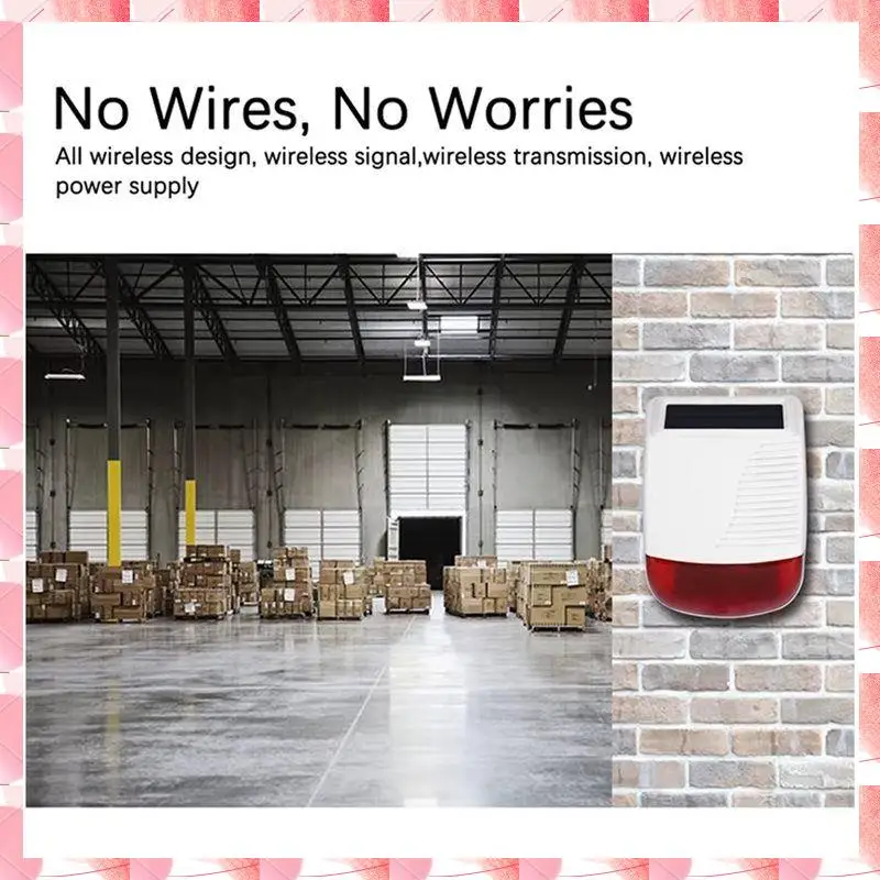 JAJA تعمل بالطاقة الشمسية 433 ميجا هرتز اللاسلكية في الهواء الطلق صفارة الإنذار ضوء مقاوم للماء فلاش ستروب لص لأنظمة إنذار أمان المنزل