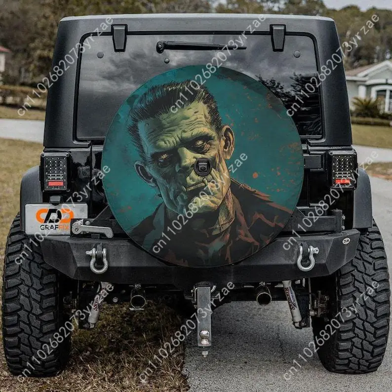 Mostro de Frankenstein Vários modelos de capa de pneu de carro sobressalente Prevenção de areia Poeira de água da chuva Capa de pneu resistente e durável