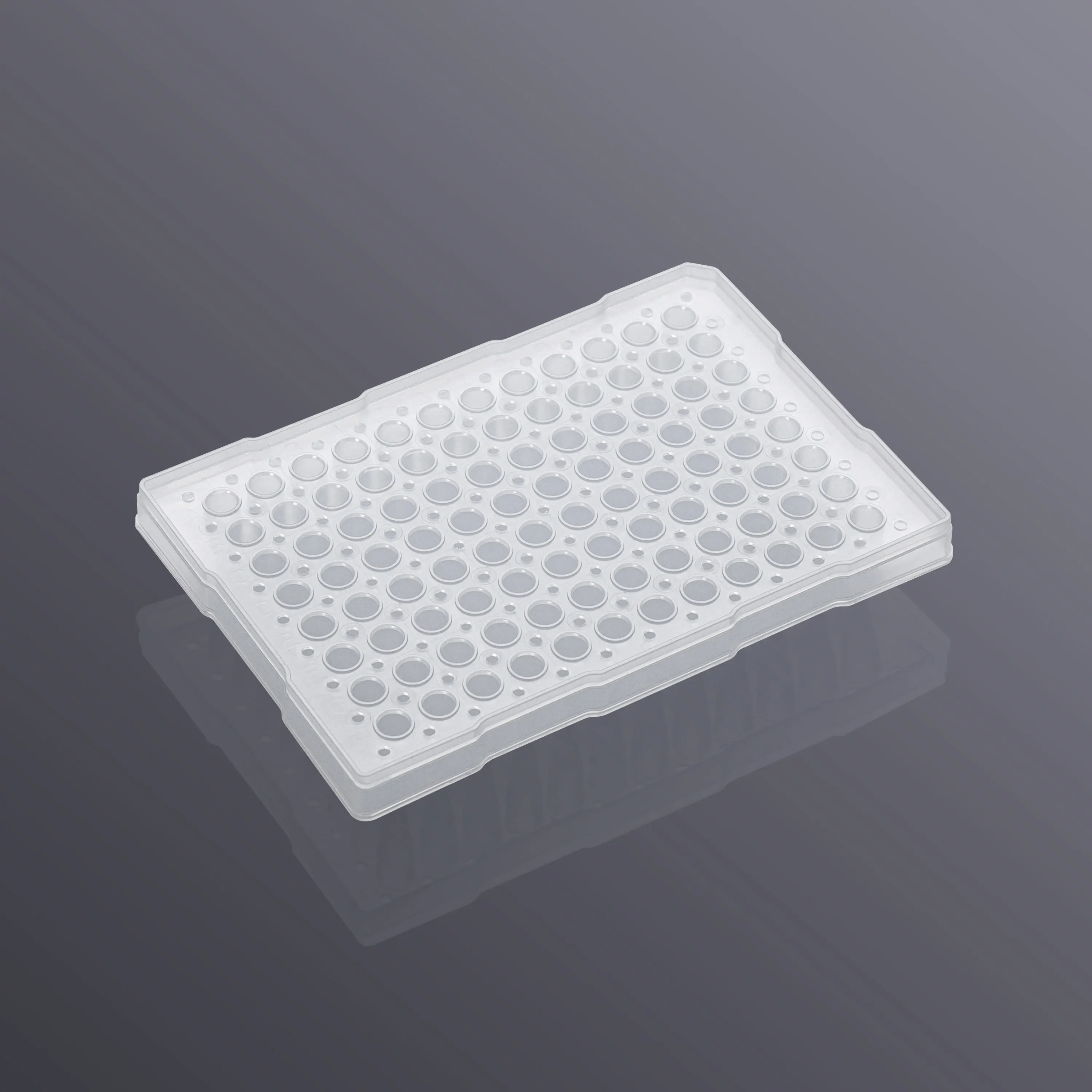 0.2mL Half Skirt  PCR Plate, Compatible with ABI PCR Machines, Clear Polypropylene, DNase/RNase-Free, for qPCR & DNA Amplificati