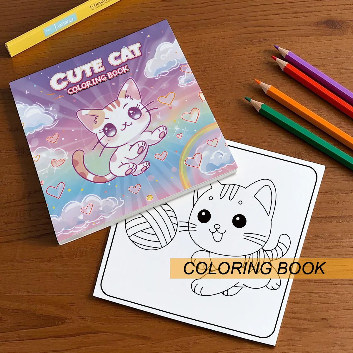 Cute Cat Art Coloring Book 24 Page Adult Picture Book Gift For Birthday Party Relieve Stress Kill Time Graffiti Painting Drawing