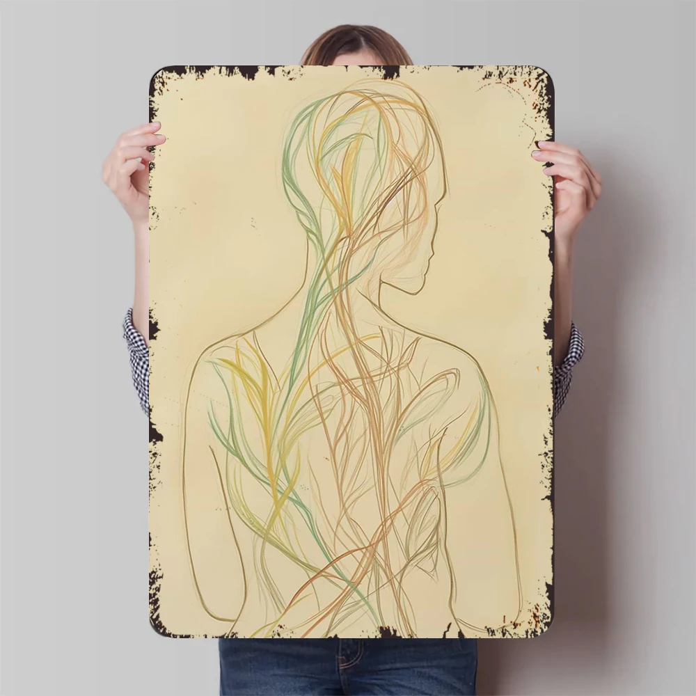 الحديثة مجردة الإناث خط الفن الحديد جدار ديكور الشمال نمط ديكور المنزل لغرفة المعيشة #1