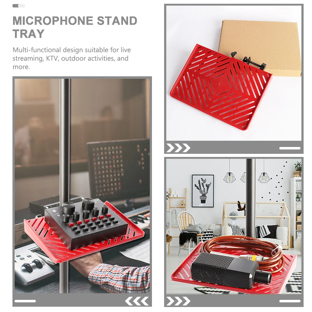 

2pcs Live Streaming Microphone Stand Shelf Universal Multifunctional Anti-Scald Tray Clamp Adjustable Height Portable Karaoke
