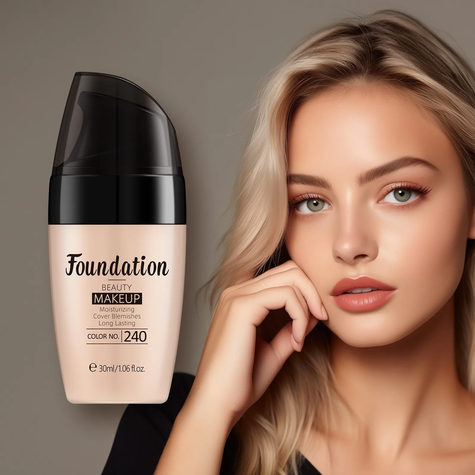Liquid Foundation 30ml Moisturizing Full Coverage Long Lasting Waterproof Face Makeup Base Concealer for Women Ladies