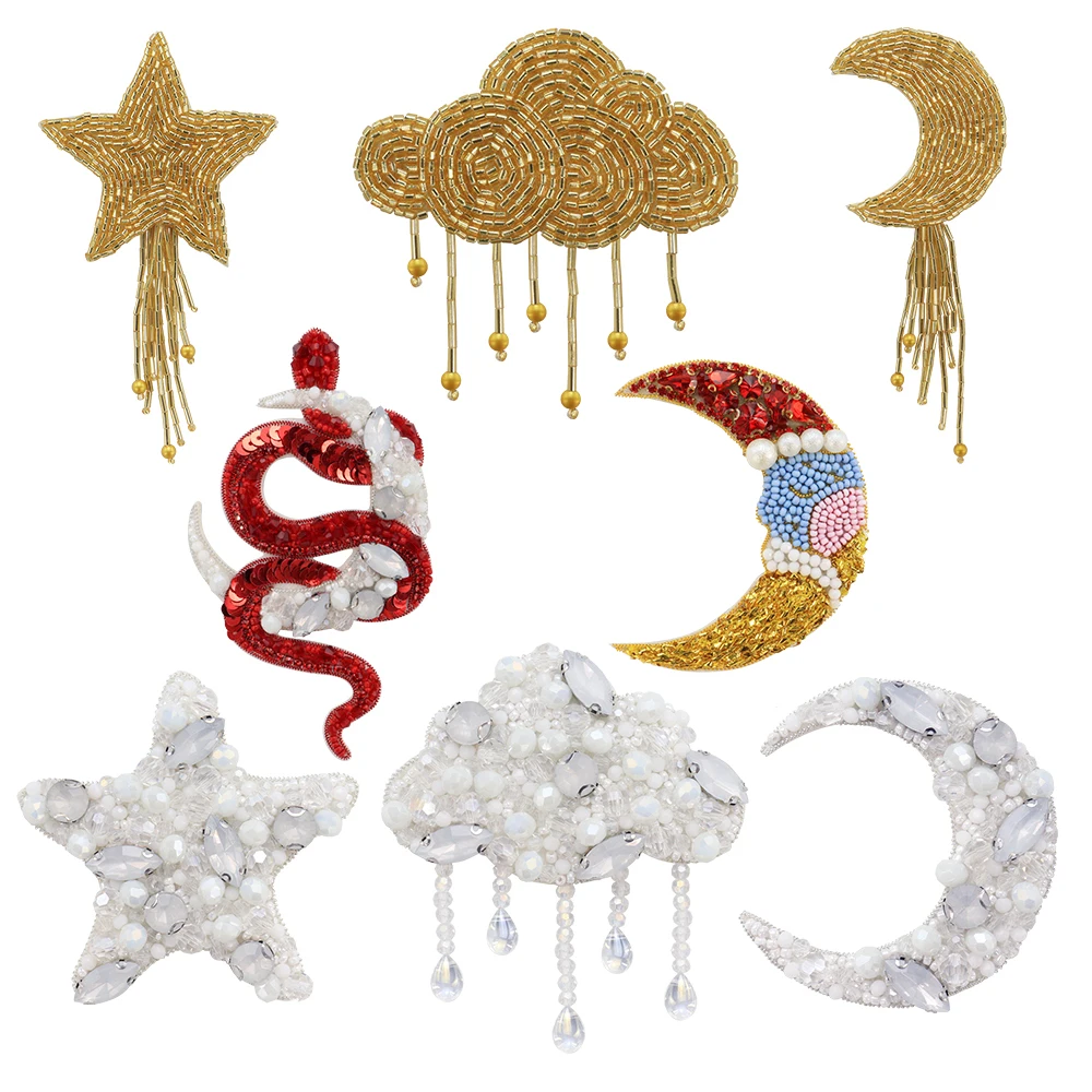 

Нашивки на палец с бисером, змеей, луной, звездой, облаком, сделай сам, стразы, аппликация, ремонт одежды, классических брюк, джинсов, шляп, украшение для сумки