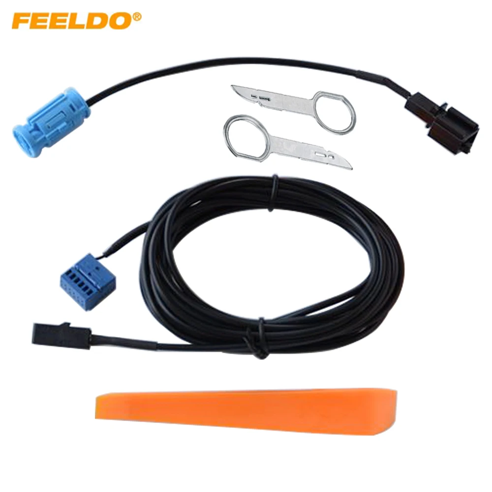 

FEELDO Car Bluetooth-compatible Wiring Harness + Microphone Kit For Audi Q3 A3 Professiona Radio Bluetooth Cable #HQ1560
