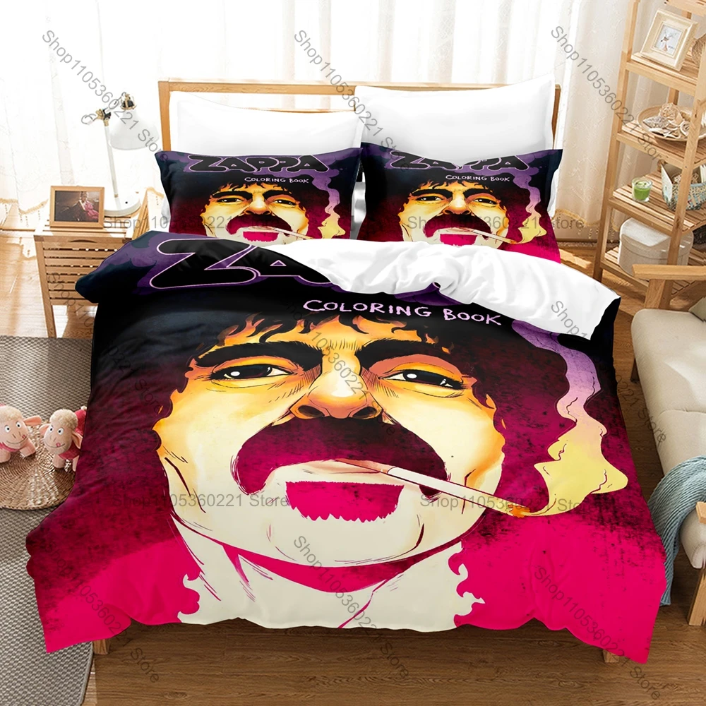 Experimental Rock Legend Frank Zappa Full Printed 3PCS Bedding Duvet Cover + 2 Pillowcases Teen Dorm Home Decoration