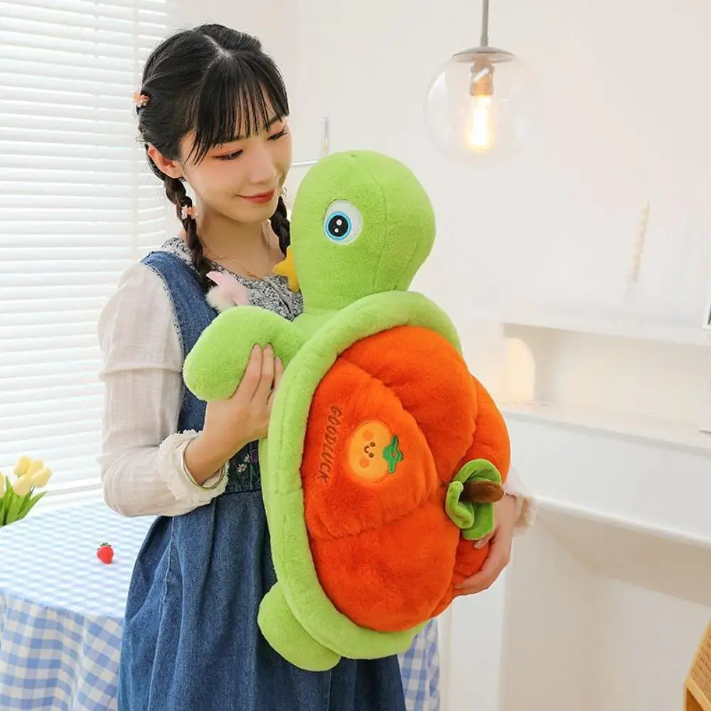 

Fluffy Persimmon Tortoise Plush Toys Soft Cartoon Turtle Stuffed Doll Cute Collection Turtle Animal Doll Children Gift