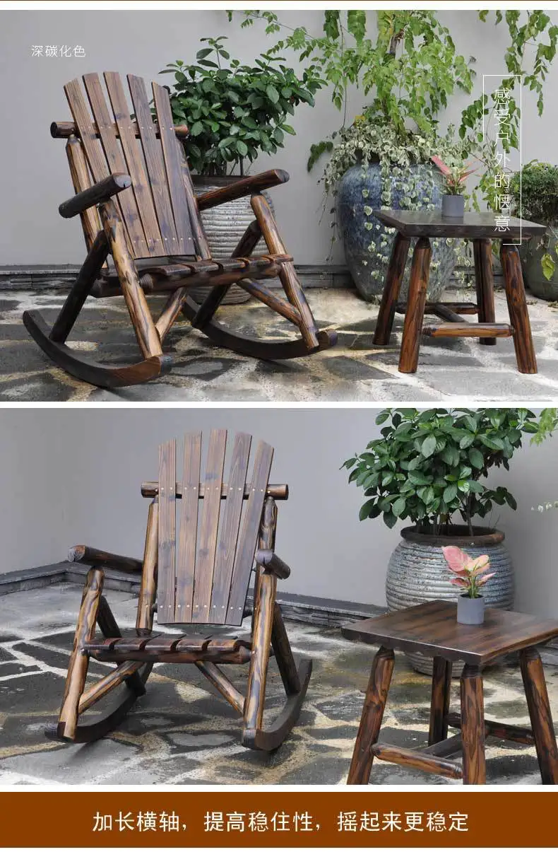 屋外の家具木製のロッキングチェア,アメリカの国旗,アンティーク