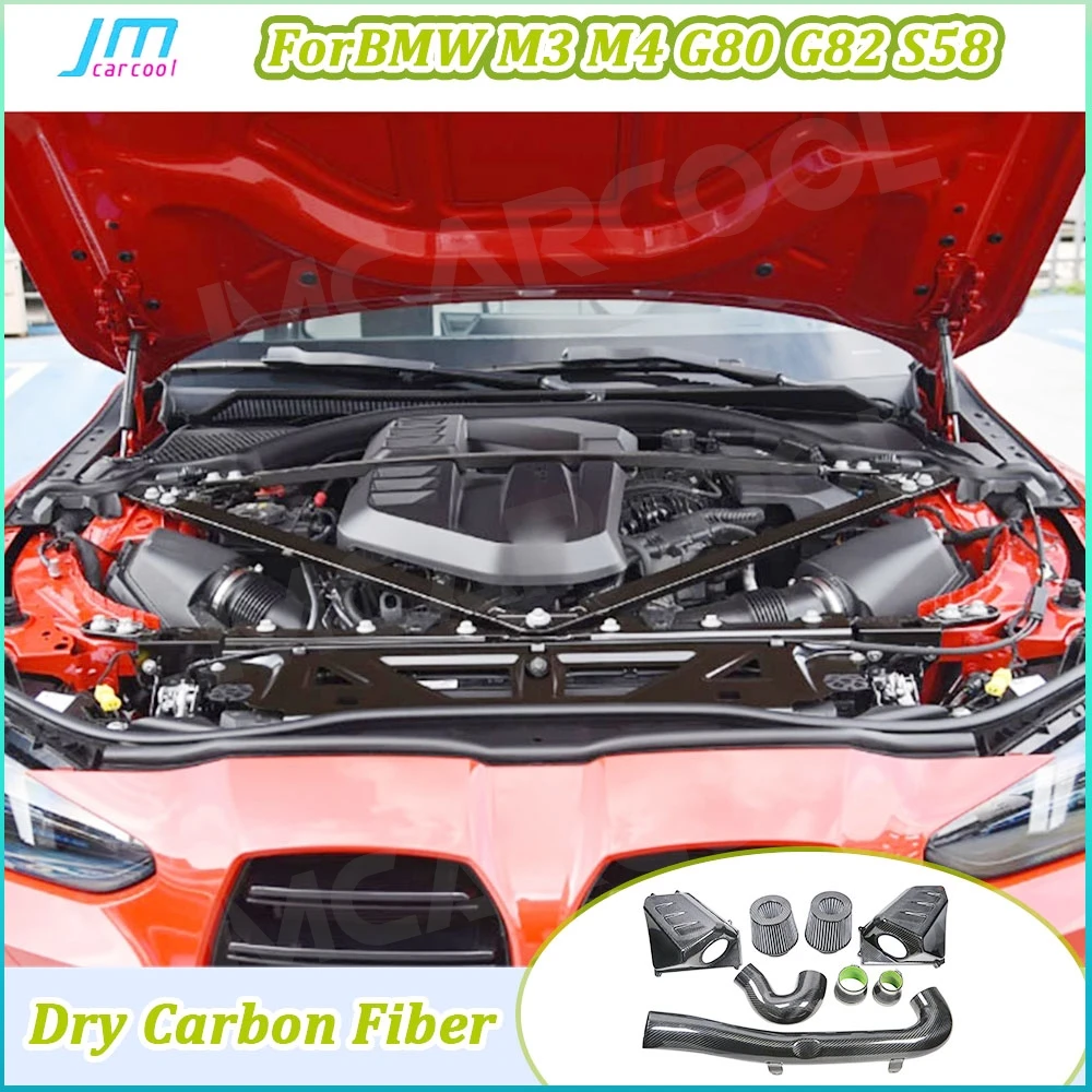 Dry Carbon Fiber for BMW M3 M4 G80 G82 S58 2021+ Cold Air Intake System Car Accessories Body Kits