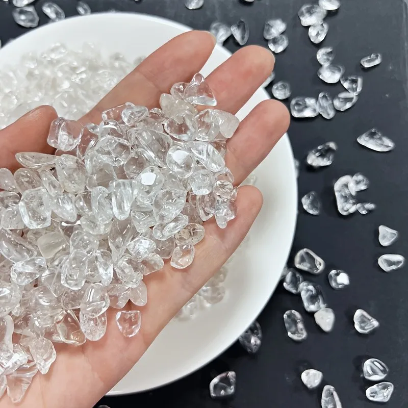 3-12mm Clear Quartz Chips, Clear Crystal Chips, Quartz Crystal Chips, Polished Chips Tumbled Stone
