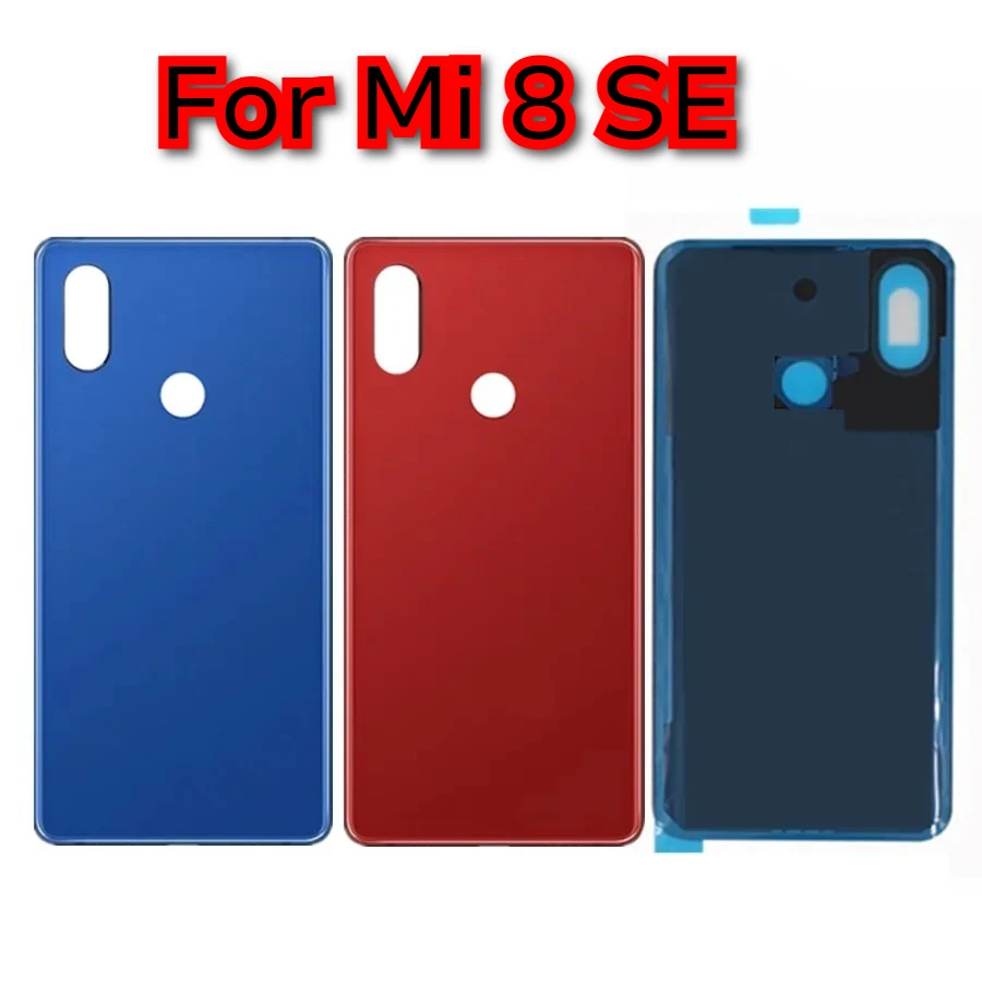 Back Cover For Xiaomi Mi 8 SE Battery Cover Glass Rear Door Housing Case with Camera lens Replace Parts