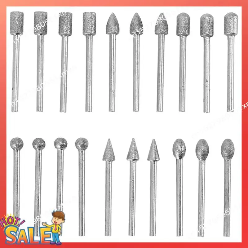 

ABCL 20 шт. набор для резьбы по камню, набор шлифовальных бит, универсальное использование для резьбы по дереву, нефрита, мрамора, наждачного материала