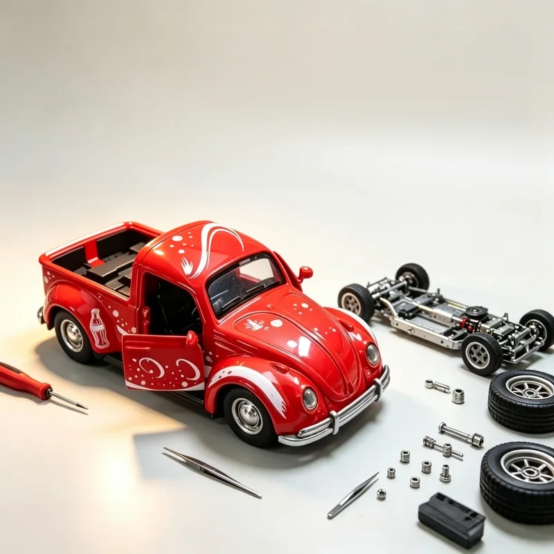 1:36 Retro Beetle Pickup Alloy Car Model, Die-Cast Toy Car, Can Open Door Reverse Car, Suitable for Collecting and Gifting image 4