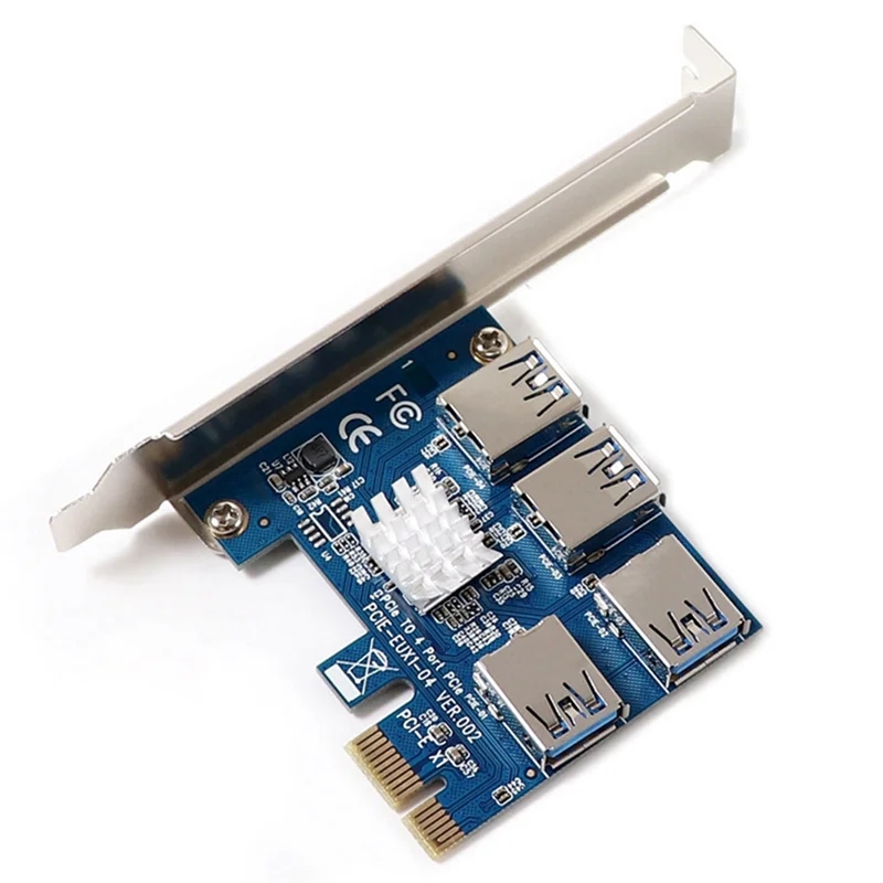 PCIE PCI-E PCI Express Riser Card 1X to 16X 1 to 4 USB 3.0 Slot Multiplier Hub Adapter