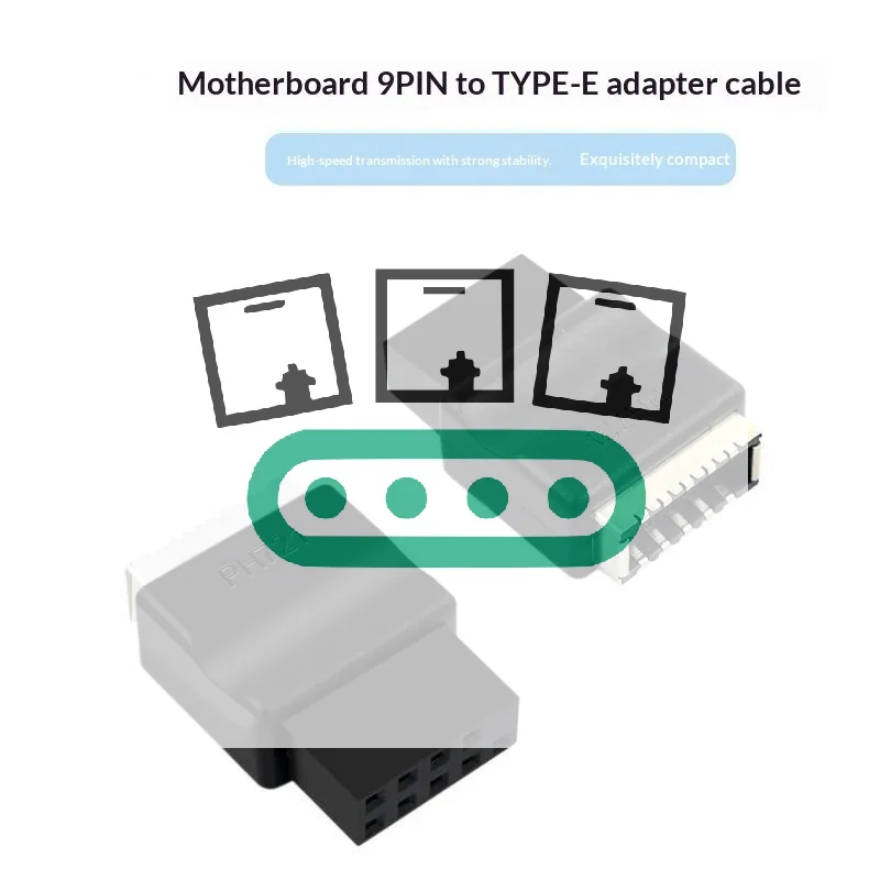 Motherboard USB 2.0 9-Pin To Type-E Front Panel Header USB2.0 9pin Male To Type-E Female Adapter For Desktop PC Motherboard