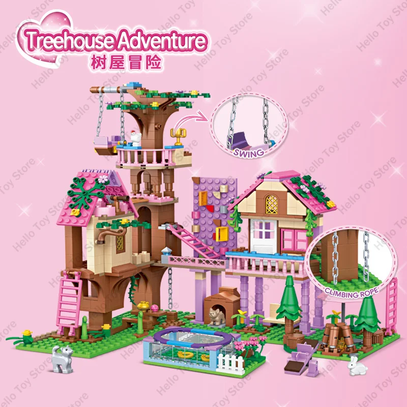 2024 DIY Girls Castles House Girl's Friendship Building Blocks Kits Figures Bricks Classic Model Kids Hot Toys For Children Gift