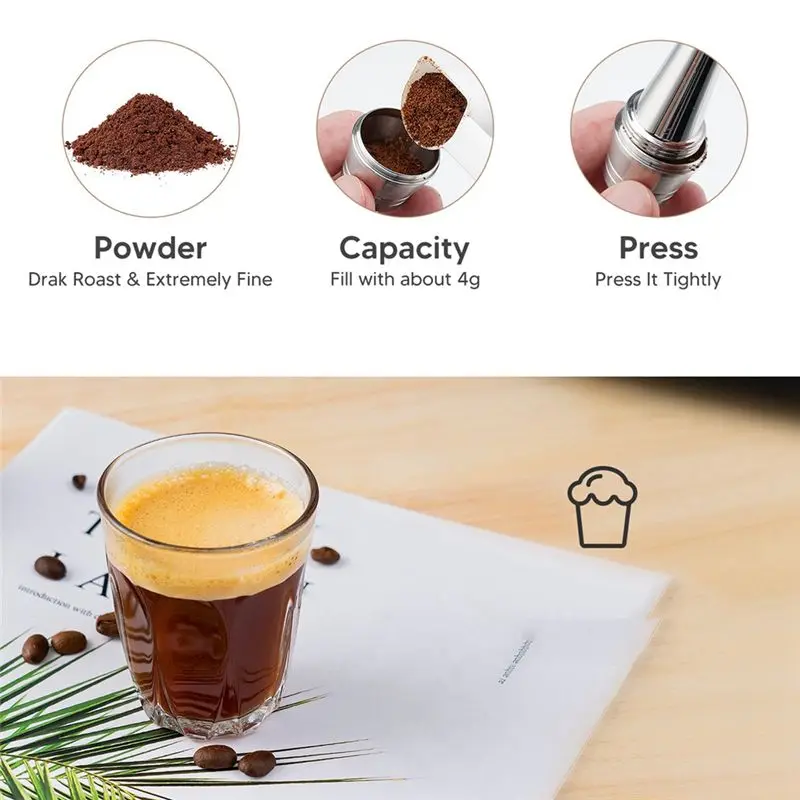 効率的なステンレス製再利用可能コーヒーカプセル。デルタqコーヒーアクセサリーに対応した再利用可能なコーヒーカプセルカップフィルター。