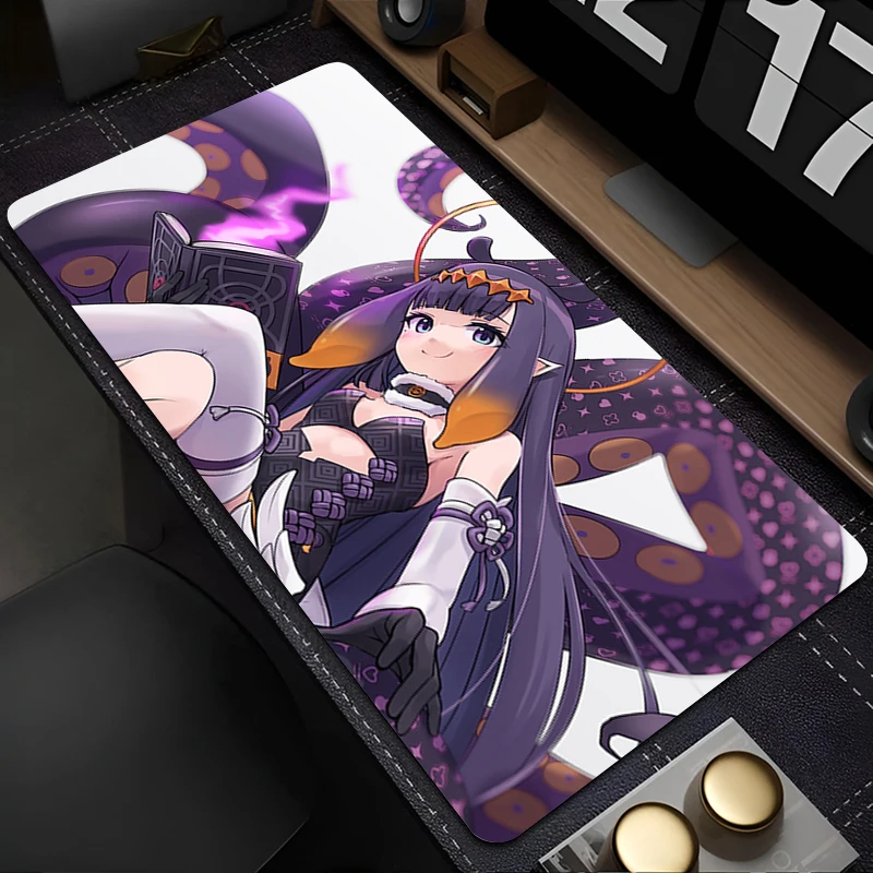 لوحة ماوس للكمبيوتر المحمول خزانة مكتب لوحة المفاتيح PC حصيرة مكتبية كبيرة لوحة ماوس غير قابلة للانزلاق H-hololive Ninomae Ina Nis وسادة مطاطية ممتدة