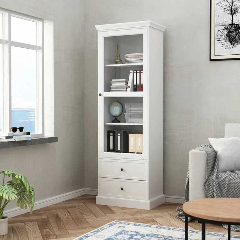 

yj15 American Style Solid Wood Bookshelf French Retro Storage Rack Storage Cabinet Integrated Vintage Style Layered Shelf