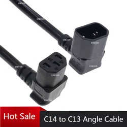 IEC 320 C14 to C13 Cord, male to female Dual Down 90 Degree Angle Power Extension Cable 10A 250V