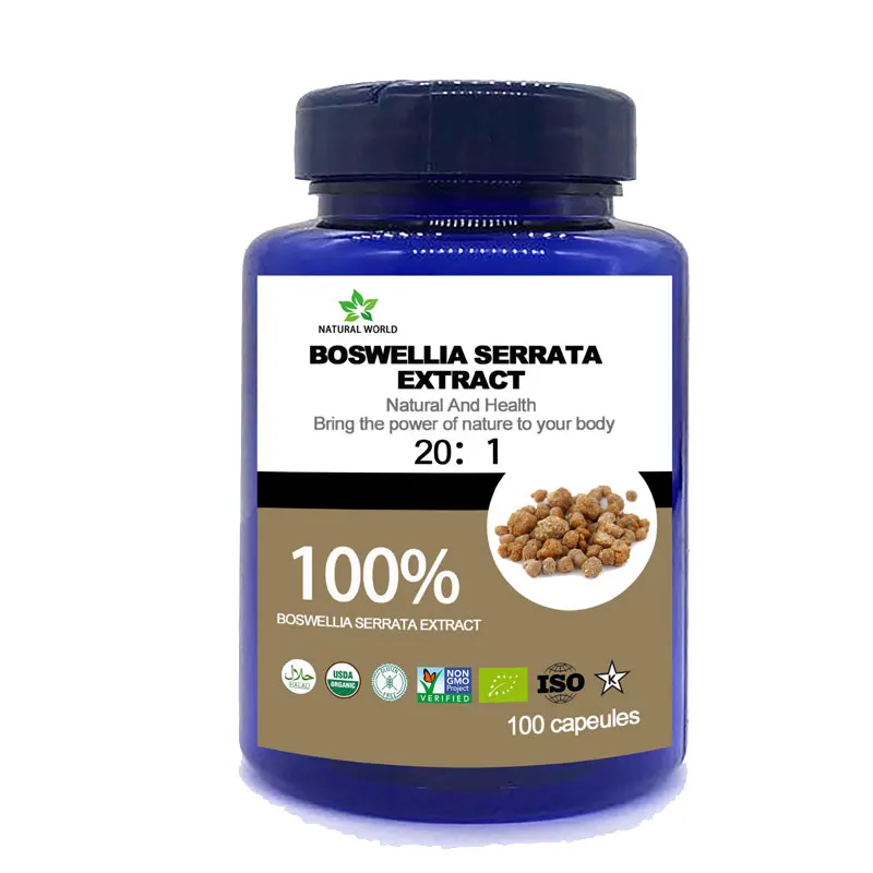 Extracto natural de Boswellia Serrata 20:1 100 piezas/botella 100% extracto de Boswellia Serrata 20:1