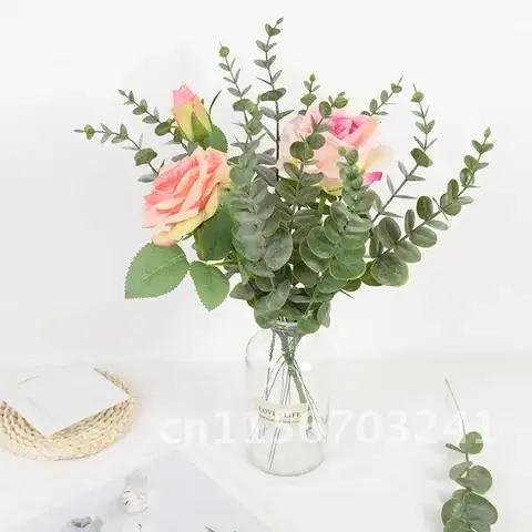 6/12/18pcs Faux Eucalyptus Foliage Stems Greenery for Home Garden Vase Decor Christmas Party Wedding Bouquet DIY Plant