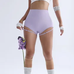 Seamless Women Fitness Yoga Shorts Sexy Slim Shorts High Waist Butt Liftting Tie Fashion Gym Trainning High Elastic Leggings