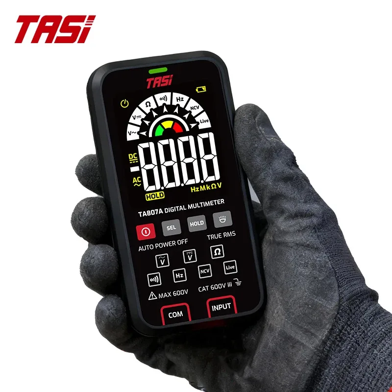 TA807A High-end Touch Smart Multimeter 6000 Counts Rechargeable AC/DC Voltage Tester True RMS Resistance/Capac LED Indicator